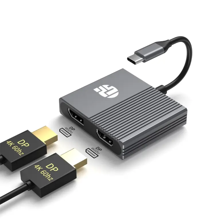 Yuanshan Usb Type-c To Displayport (Dp) Adapter - 2port - Gray-0