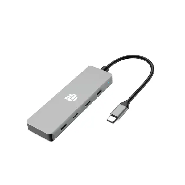 Yuanshan Ultra Slim 4-port Usb-c 3.2 Hub (4-in-1 Adapter) - Gray-0