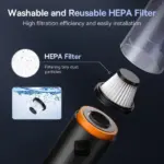 Baseus A5 Car Vacuum Cleaner 16000Pa Power Suction - Portable Cordless, LED Display, High-Efficiency Cordless Vacuum for Car & Home Use - Black - Image 11