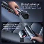 Baseus A5 Car Vacuum Cleaner 16000Pa Power Suction - Portable Cordless, LED Display, High-Efficiency Cordless Vacuum for Car & Home Use - Black - Image 10