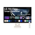 شاشة إل جي ماي فيو الذكية مقاس 27 بوصة (27SR50F) بدقة Full HD IPS مع نظام WebOS ومكبرات صوت مدمجة - أبيض