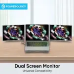 Powerology Portable Dual Screen Monitor - Gray