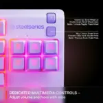 ⁦لوحة مفاتيح الألعاب SteelSeries Apex 3 TKL RGB - لون لافندر (تخطيط أمريكي)⁩ - الصورة ⁦6⁩