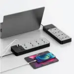 Porodo 3000W | 7AC Universal Power Strip with 6 USB Ports (4C + 2A) - Gray - Image 2