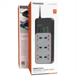 ⁦شريط تمديد بورودو بقدرة 3000 واط | 6 مقابس تيار متردد عالمية مع 6 منافذ USB (4C + 2A) - رمادي⁩ - الصورة ⁦2⁩