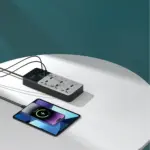 ⁦شريط تمديد بورودو بقدرة 3000 واط | 6 مقابس تيار متردد عالمية مع 6 منافذ USB (4C + 2A) - رمادي⁩ - الصورة ⁦3⁩