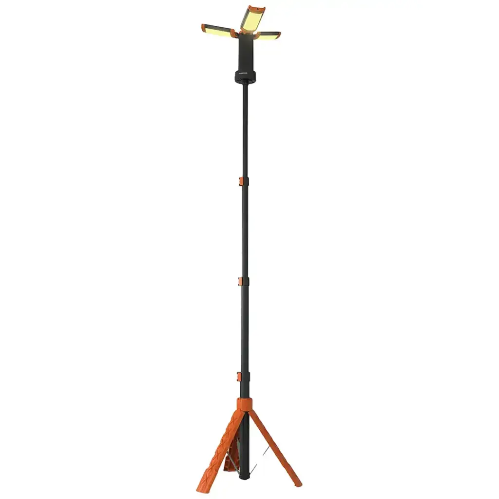 PDLFSTXQZ10OR Porodo Lifestyle 9000mAh Work Lantern Foldable Multi Mode LED Light with Tripod Base Hook Orange large