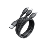 ⁦كابل شحن بيسس فائق السرعة 3 في 1 من USB-A إلى M+L+C 3.5A بطول 1.3 متر – أسود⁩ - الصورة ⁦2⁩