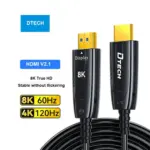 Dtech Optical Fiber 8k Hdmi 2.1 Extension Cable - 8m - Image 2