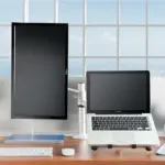 Gamvity 2-in-1 Adjustable Monitor & Laptop Arm Stand (17"–32" Monitor | 10"–15.6" Laptop)