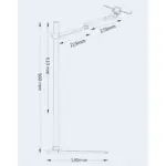 ⁦حامل أرضي مثلث قابل لضبط الارتفاع من جامفيتي للكمبيوتر اللوحي والكمبيوتر المحمول وشاشة الكمبيوتر – فضي⁩ - الصورة ⁦4⁩