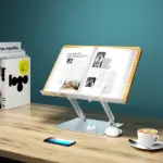 Gamvity Modern Ergonomic Adjustable Acrylic Book & Laptop Stand – Foldable & Portable