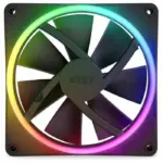 ⁦مروحة علبة NZXT F120 RGB DUO مقاس 120مم حزمة ثلاثية - أسود RF-D12TF-B1⁩ - الصورة ⁦2⁩