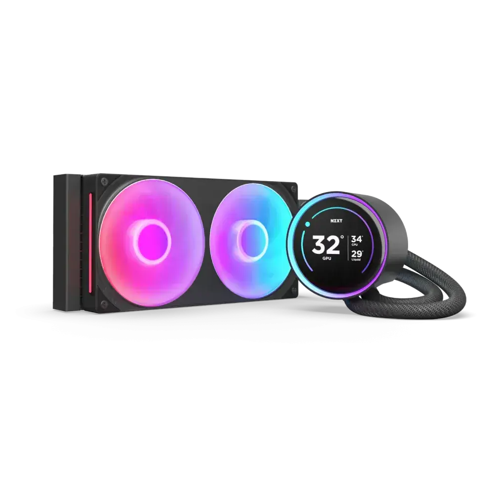 nzxt kraken elite 240 rgb 240mm 2x120mm aio with 2 72 ips lcd liquid cooler black large