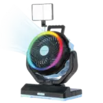 ⁦مروحة باورولوجي فينتوباور الخارجية 40K المتأرجحة - أزرق/أسود⁩ - الصورة ⁦2⁩