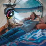 ⁦مروحة باورولوجي فينتوباور الخارجية 40K المتأرجحة - أزرق/أسود⁩ - الصورة ⁦3⁩