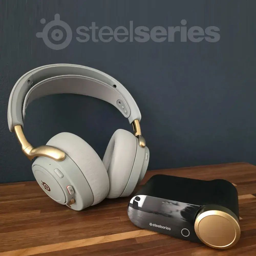 pre order steelseries arctis nova elite hi res wireless gaming headset sage gold large