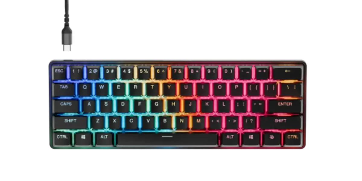 ⁦لوحة مفاتيح الألعاب ستيل سيريس أبكس برو ميني الجيل الثالث - إنجليزية أمريكية⁩ - الصورة ⁦2⁩