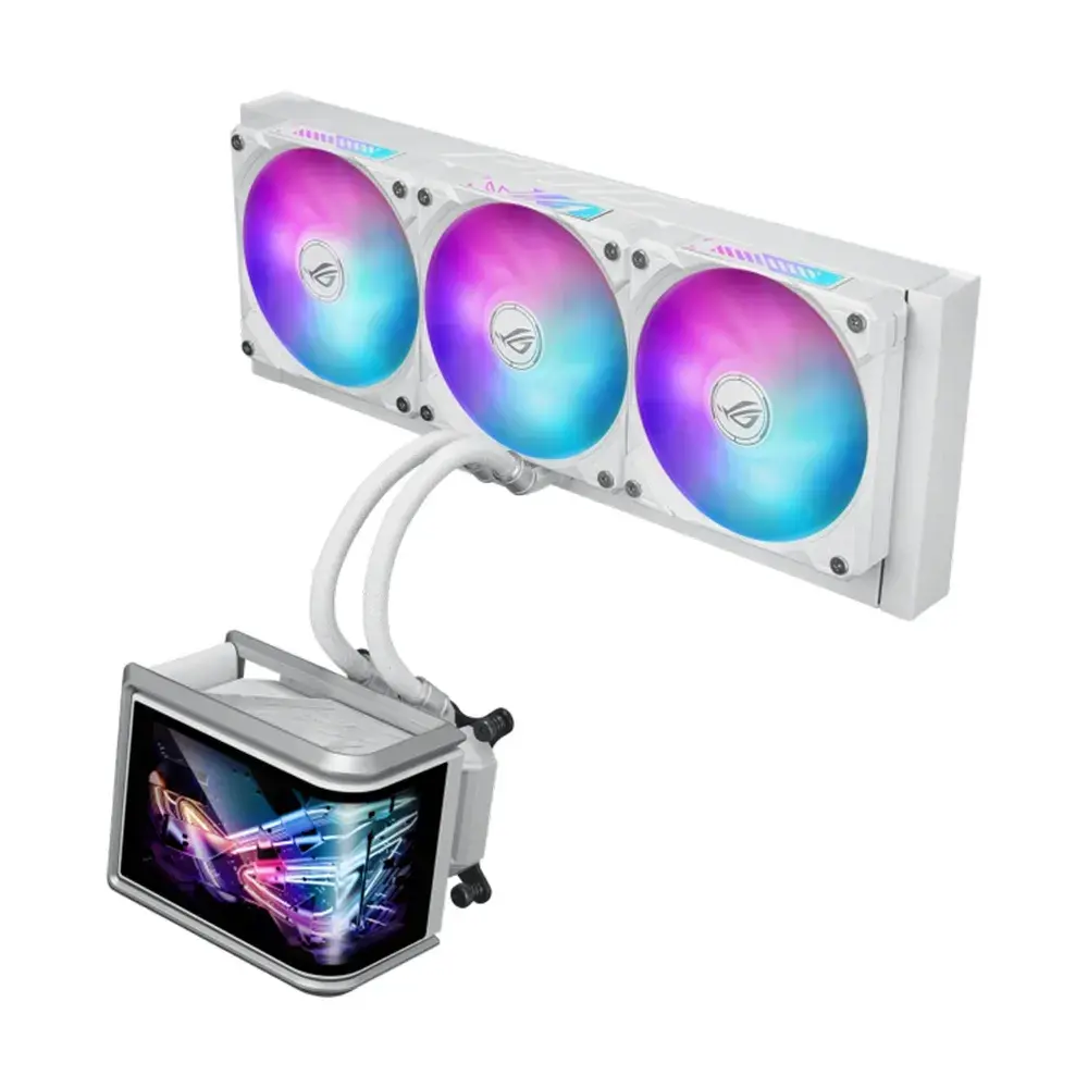 asus rog ryuo iv slc 360 argb aio cpu liquid cooler white large