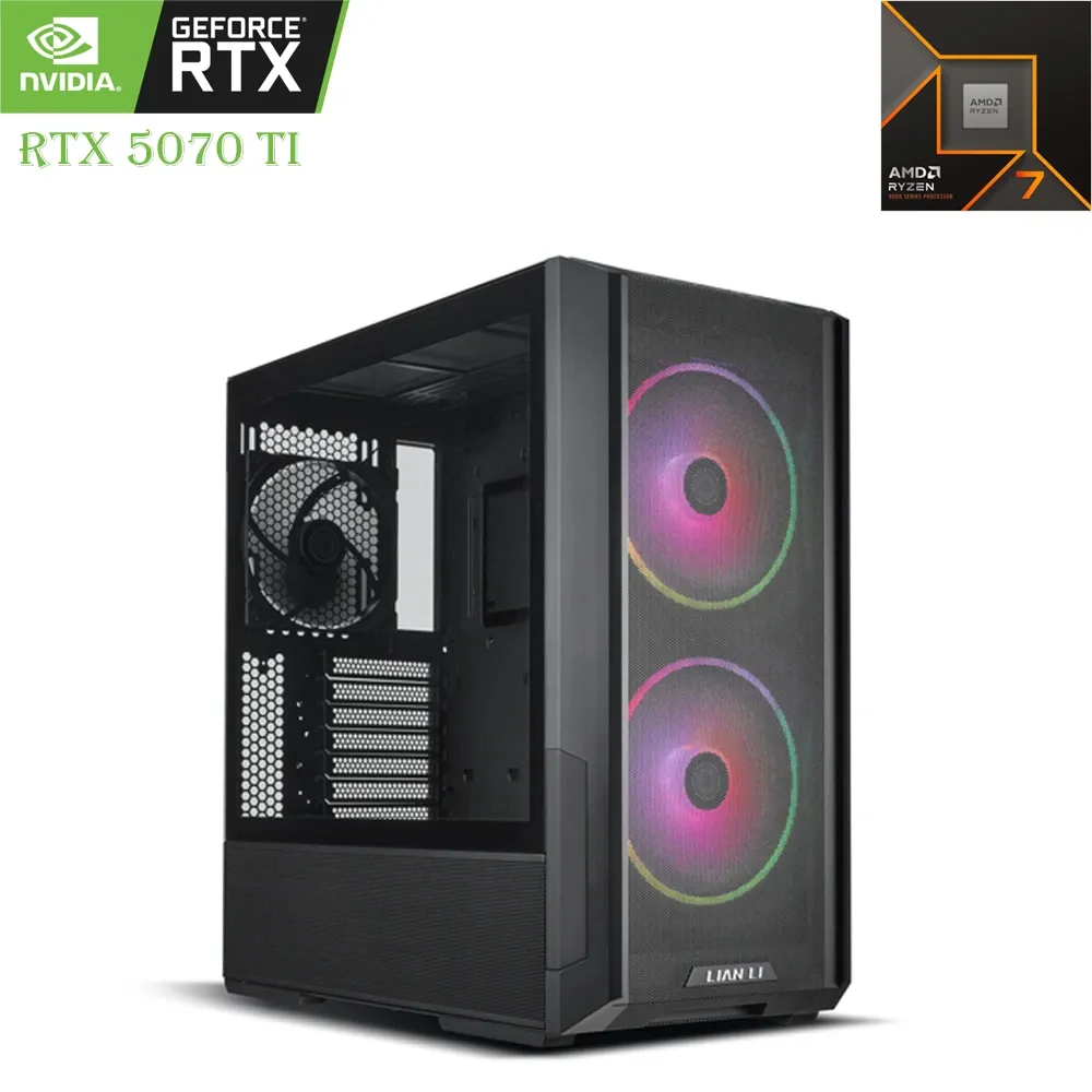 gaming-pc-lian-li-lancool-amd-ryzen-7-9800x3d-rtx-5070-ti-16gb-2tb-ssd-32gb-ram Gaming Pc Lian Li Lancool Amd Ryzen 7 9800x3d Rtx 5070 Ti 16gb, 2tb Ssd, 32gb Ram - Image 1