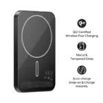 Momax 1-Power Q.Pass Qi2 Magnetic Wireless Power Bank 5000mAh - Titanium - Image 2