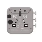 Momax 1-World Universal Travel Charger with Dual AC - Gray - Image 2