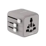 Momax 1-World Universal Travel Charger with Dual AC - Gray