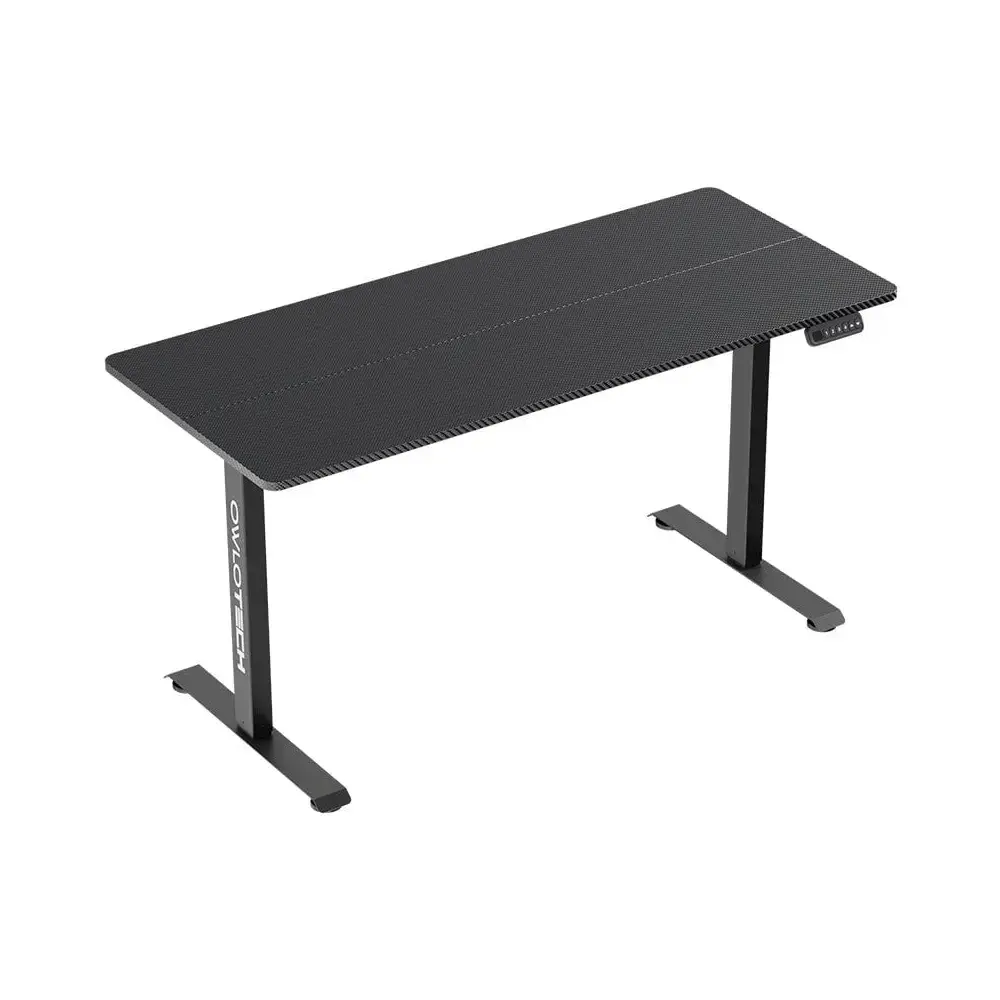 owlotech manager height adjustable desk with motor 140x60cm black large