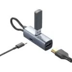 Powerology PWJT424BK Mini Aluminum USB-C Hub, with 100W Power Supply - Image 2