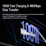 BASEUS NEW BRAIDED FAST CHARGING CABLE USB-C TO USB-C 100W 2M - BLACK - Image 4