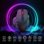 Redragon Bullseye M806 PRO Gaming Mouse, Up to 26000 Dpi, PAW3395 Sensor, 7 Programmable Buttons, 3-Mode Connection, 5 Decent Backlit Modes, Black - Image 4