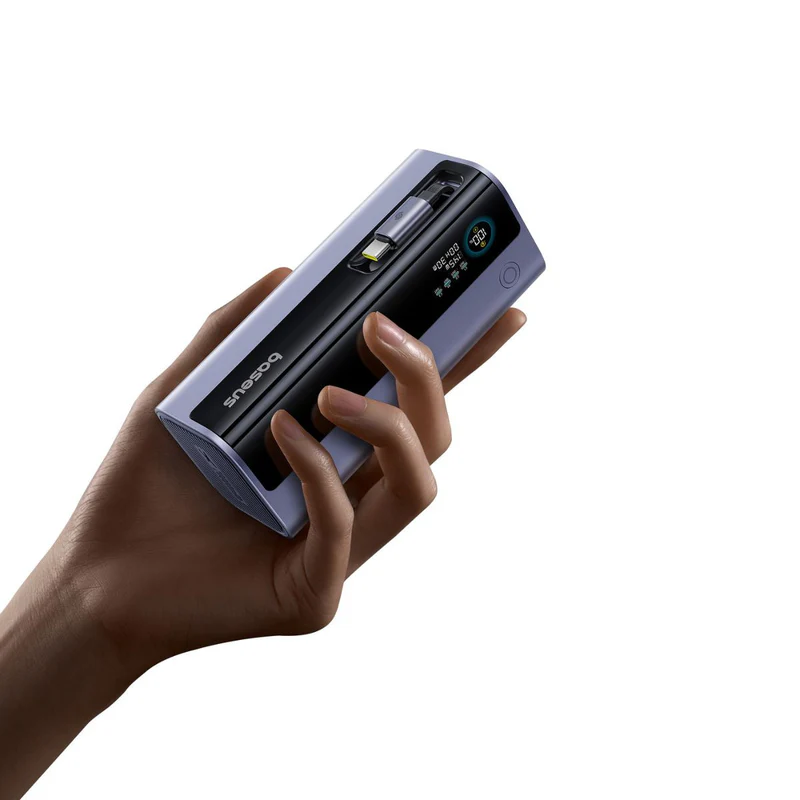 Baseus EnerGeek GR11 Power Bank 10000mAh 100W with Retractable Cable – Grey - Image 3