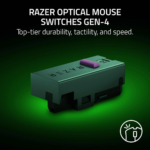 ⁦ماوس الألعاب Razer DeathAdder V4 Pro – بدقة 45,000 DPI، وسرعة 900 IPS، ومفاتيح بصرية من الجيل الرابع، ومعدل استجابة 8,000 هرتز، و6 أزرار (أبيض)⁩ - الصورة ⁦4⁩