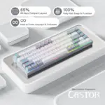 Redragon CASTOR K631 Grey 65% Wired RGB Gaming Keyboard - Image 3