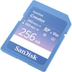 ⁦بطاقة ذاكرة سانديسك كرييتور (SanDisk Creator) من نوع SD UHS-II بسعة 256 جيجابايت، سرعات قراءة تصل إلى 280 ميجابايت/ثانية وسرعات كتابة.⁩ - الصورة ⁦2⁩