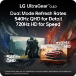 27 Inch UltraGear™ OLED Dual Mode QHD 540Hz or HD 720Hz 0.02ms G-Sync Compatible DisplayPort 2.1 Gaming Monitor - Image 4