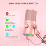 Maono DM30 Programmable USB Condenser Microphone - Pink - Image 3