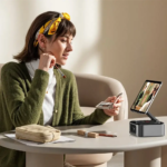 Porodo Lifestyle Multifunctional Tablet Stand with Speaker & Power Bank - Black - Image 3