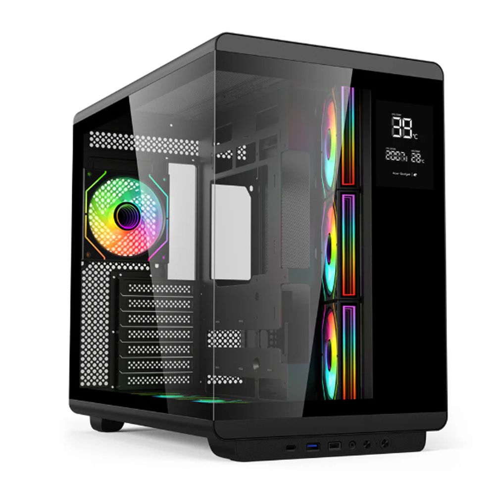 599 Acer U600B ATX Computer Case with 7 pre-installed 120mm ARGB fans – Black - Image 1