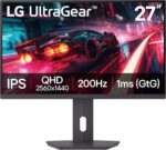 LG 27G610A-B 27-INCH ULTRAGEAR QHD (2560 X 1440) IPS GAMING MONITOR, 200HZ, 1MS, AMD FREESYNC PREMIUM, VESA DISPLAYHDR 400, HDMI, DISPLAYPORT, TILT/HEIGHT/SWIVEL/PIVOT STAND, BLACK