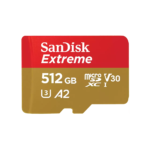 بطاقة ذاكرة سانديسك كرييتور ميكرو (SanDisk Creator Micro) من نوع UHS-I مع محول (Adapter)، بسعة 512 جيجابايت وسرعة تصل إلى 190 ميجابايت/ثانية.