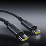 ⁦كابل Baseus الجديد المجدول من USB-C إلى USB-C بقوة 100 واط وطول 1 متر - أسود⁩ - الصورة ⁦2⁩