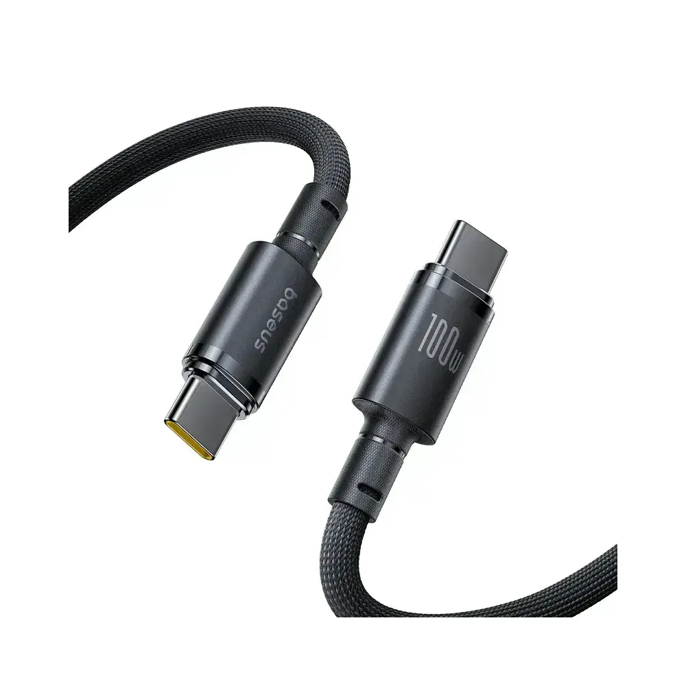 baseus new braided cable usb c to usb c 100w 1m black large