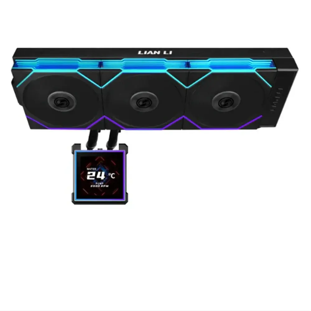 lian li hydro shift ii lcd s 360cl liquid cpu cooler with cl wireless fans 3 4 ips lcd screen black 1 1 large