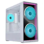 صندوق الألعاب Lian Li Lancool 217 (ميد تاور) المتوافق مع لوحات ATX - اللون الأبيض (يتضمن 3 مراوح).