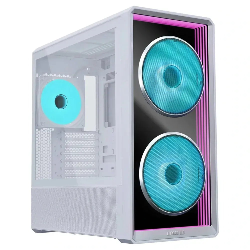 lian li lancool 217 inf mid tower atx gaming case white 3 fans included large