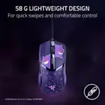 ⁦فأرة الألعاب Razer Cobra السلكية خفيفة الوزن مع إضاءة Razer Chroma RGB - إصدار جينجار (Gengar Edition)⁩ - الصورة ⁦4⁩