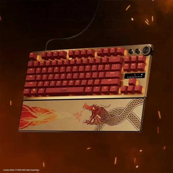 لوحة مفاتيح الألعاب Razer Huntsman V3 Pro TKL إصدار الرياضات الإلكترونية Counter-Strike 2 - ذهبي