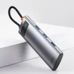 Baseus Metal Gleam 7-port Hub – Space Grey - Image 3