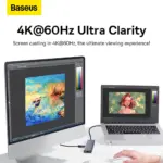 BASEUS ULTRAJOY 7-PORT HUB DOCKING STATION – SPACE GREY - Image 3